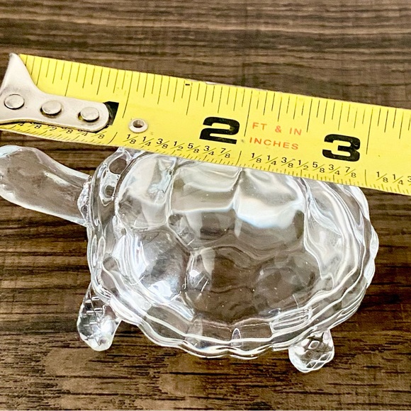 Crystal Clear Glass Tortoise Figurine Turtle Paperweight Vintage Look Miniature - Picture 3 of 7